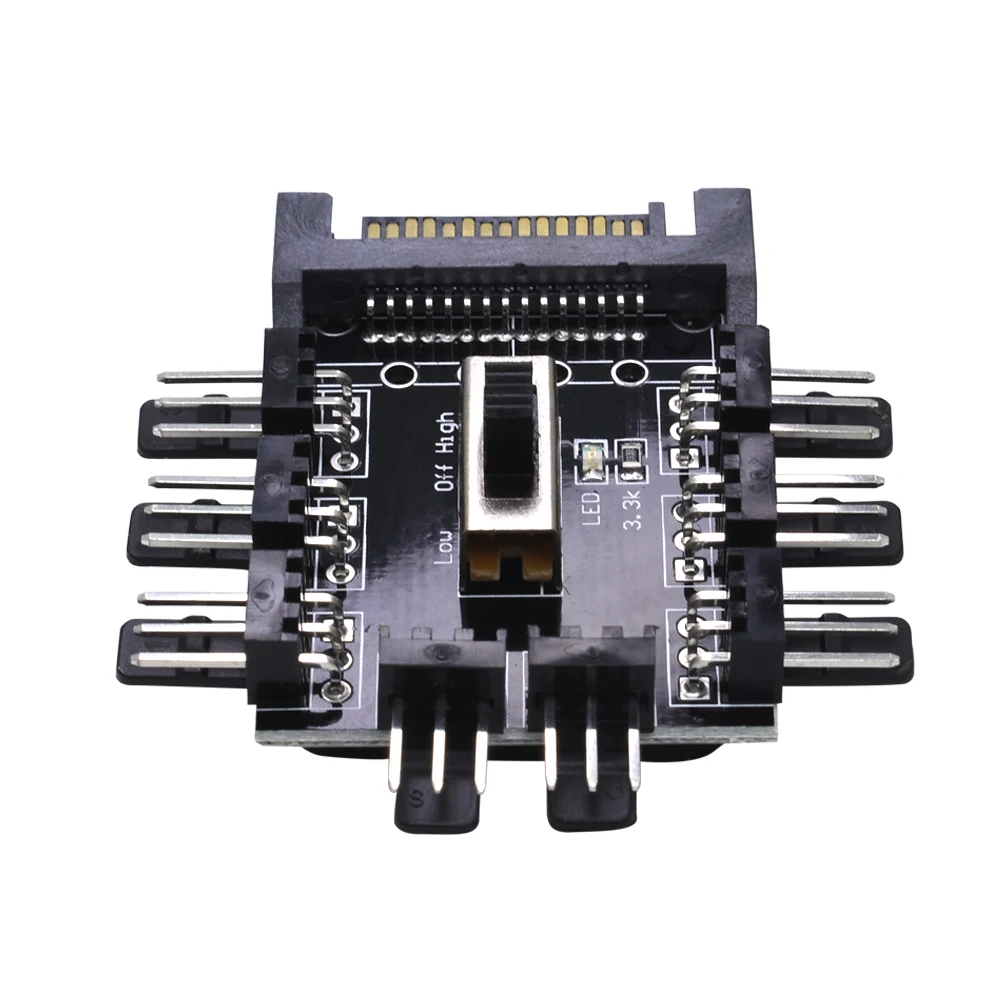 Tishric 1 Đến 8 3Pin Quạt Hub PWM SATA Molex Bộ Chia Máy Tính Khai Thác Mỏ Cáp 12V Suppply Tản Nhiệt Làm Mát bộ Điều Khiển Tốc Độ Adapter
