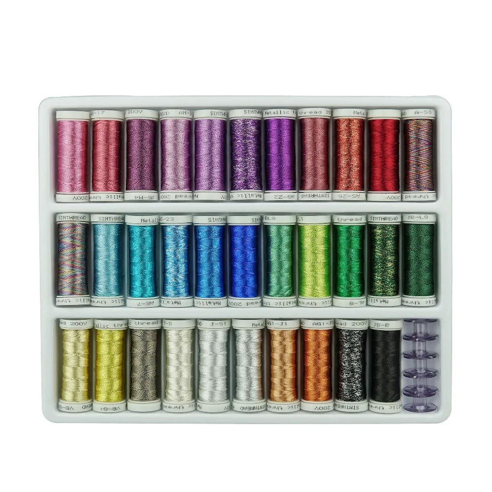 

Metallic Embroidery Machine Thread With 32 Colors Bright And Not Easy To Break