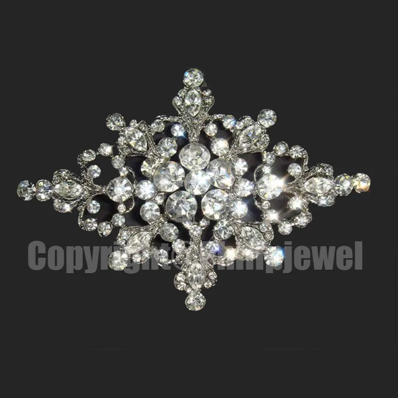 

NEW wedding ornament gift jewelry crystals rhodium metal flower diamond ribbon buckle costume accessories 3pcs lot