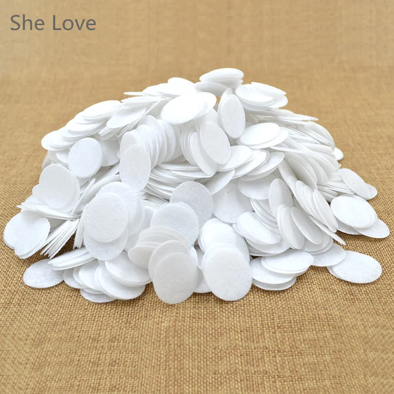 Chzimade 1000pcs 25mm White Felt Circle Die Cut Appliques DIY Cardmaking Craft Round Shape