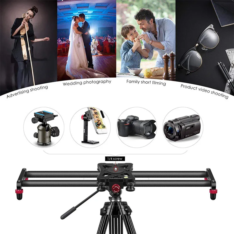 

2019 New 15.7Inch Carbon Fiber Camera Slider Track with 4 Roller Bearing for Video Movie Making NK-Shopping