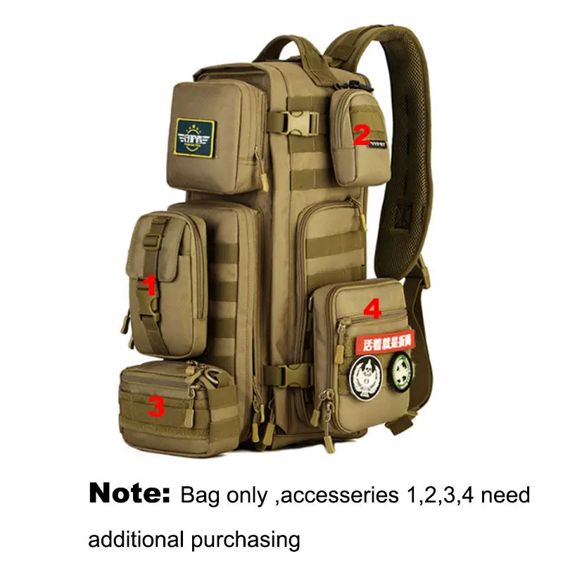 Men Chest Sling Backpack Men\'s One Single Shoulder Male Large Travel Backpacks Cross body Bags Outdoors Rucksack Bag