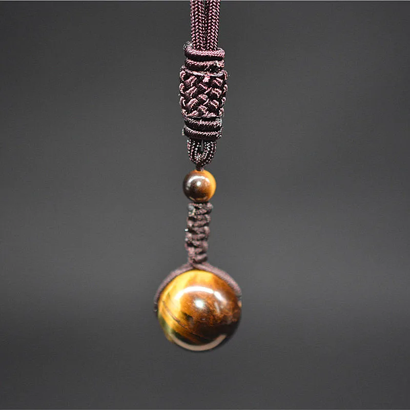 Natural Tiger Eye Beads Ball Pendant Jewelry Stone Pendant Transfer Lucky Love Crystal Jewelry