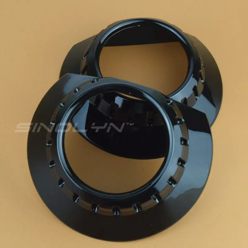 Sinolyn Dust Bezels Black E46 Projector Shrouds Tuning Replace For Hella 3R G5/Q5/WST Bi-xenon Lens Car Lights Accessories