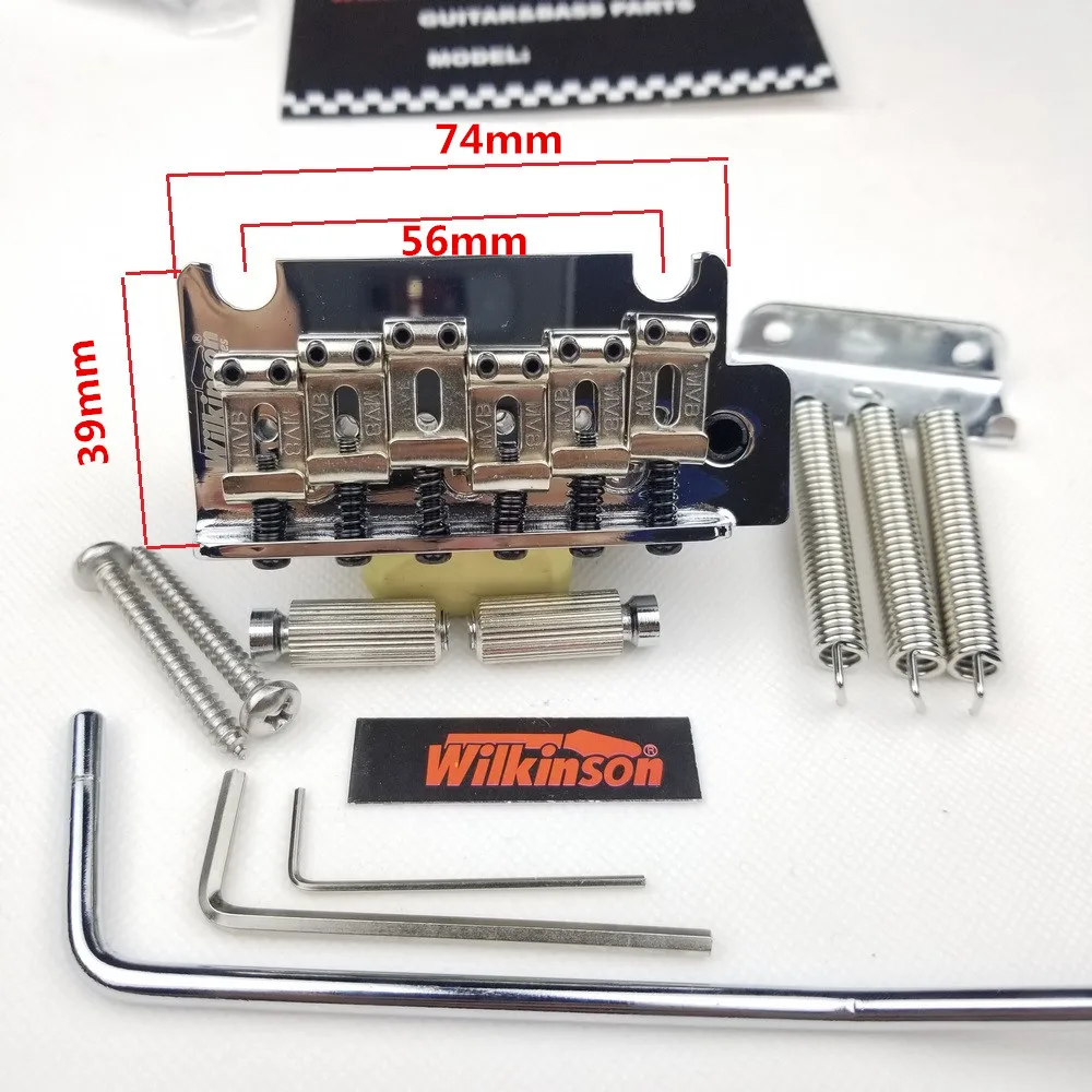 Wilkinson-Puente de doble columpio para guitarra eléctrica, sistema de trémolo para ST y suhr, 2 puntos, plateado cromado, WOV05