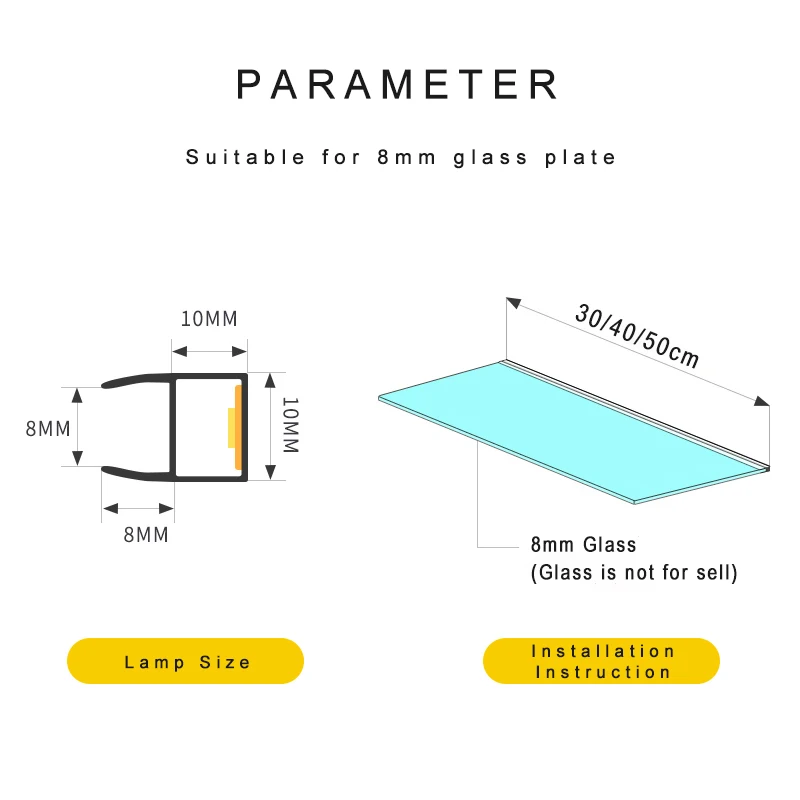 Imagem -05 - Led sob Gabinete Luz Mão Scan Sensor Vidro Splint Lâmpada Led Luzes Strip de Alumínio Camada Pate Lâmpadas 110240v 30cm 40cm 50cm