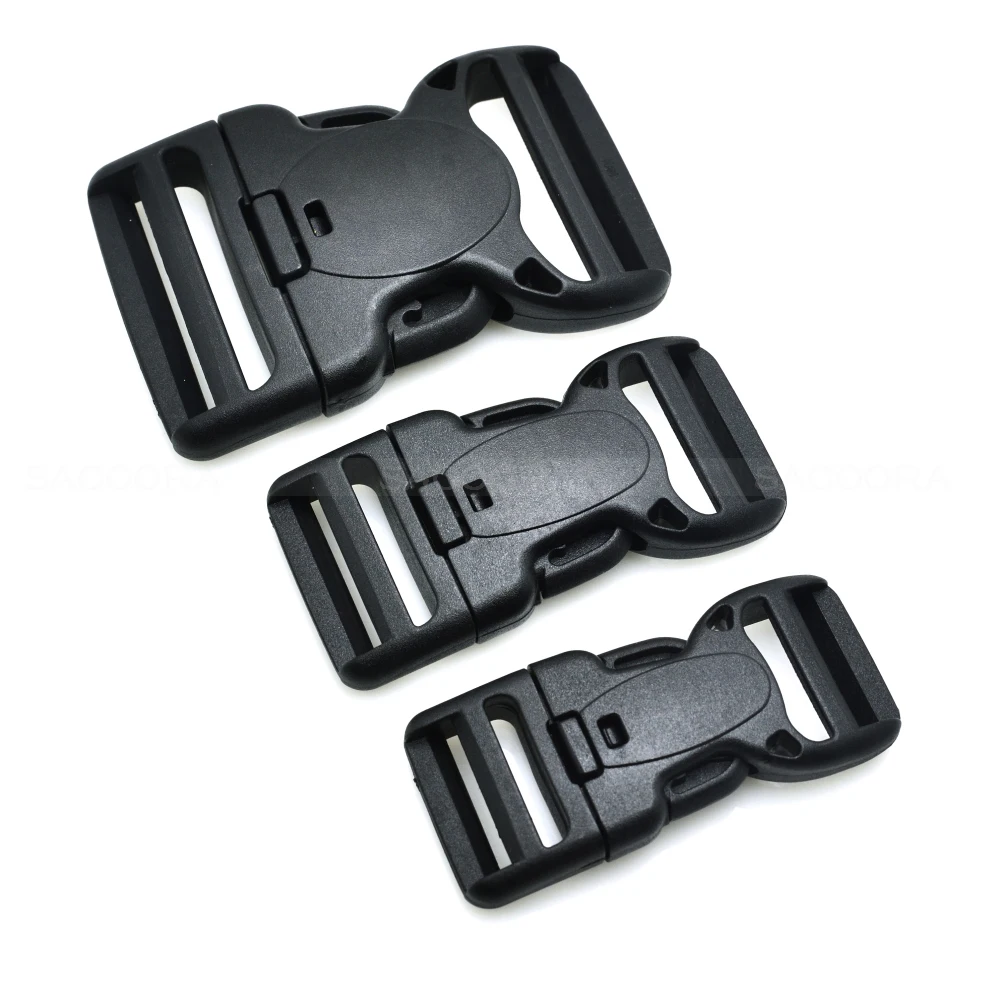 Plastic Dual Adjustable & Security Double Lock Buckle for Tactical Belts Webbing 25MM 32MM 50MM Black