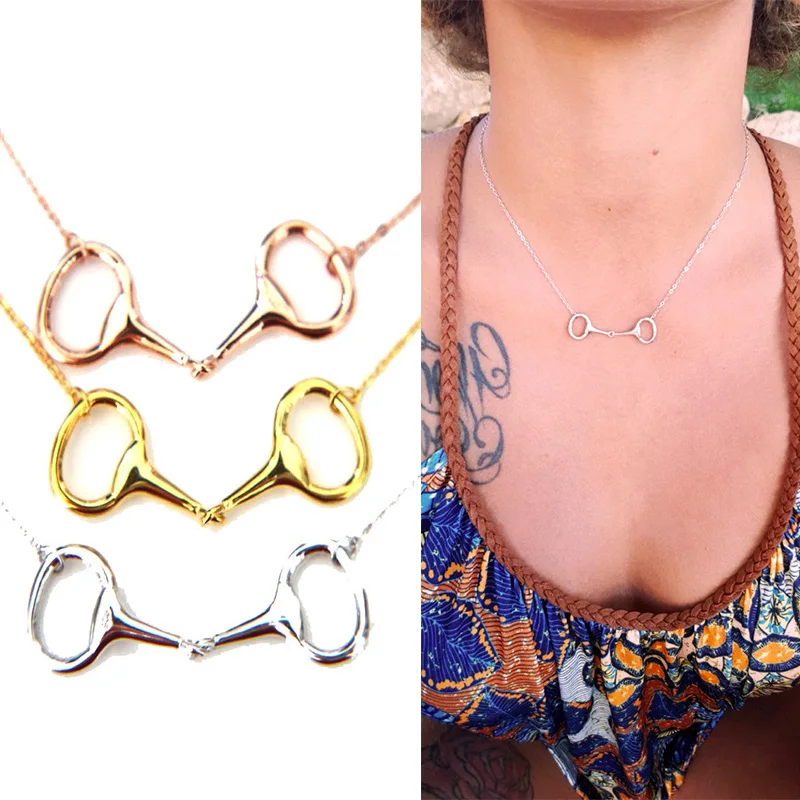 2025 New High Polished 925 Sterling Silver Horse Snaffle Bit Necklace Fashion European plain Silver Jewelry For Women