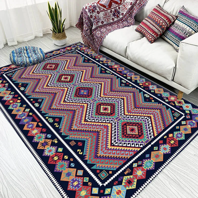 

Colored Lattice Bohemian style Carpets for Living room Bedroom Area Rugs Home Coffee Table Floor Mat Kids Study Room Soft Carpet