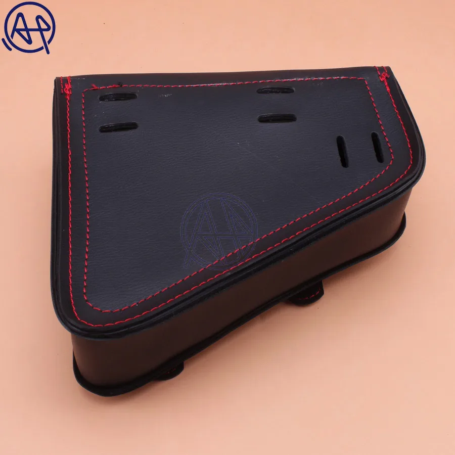 Bolsa de couro PU para motocicleta, bolsa de bagagem, cestos de moto, linha preta e vermelha, Harley Sportster XL 883, 1PC