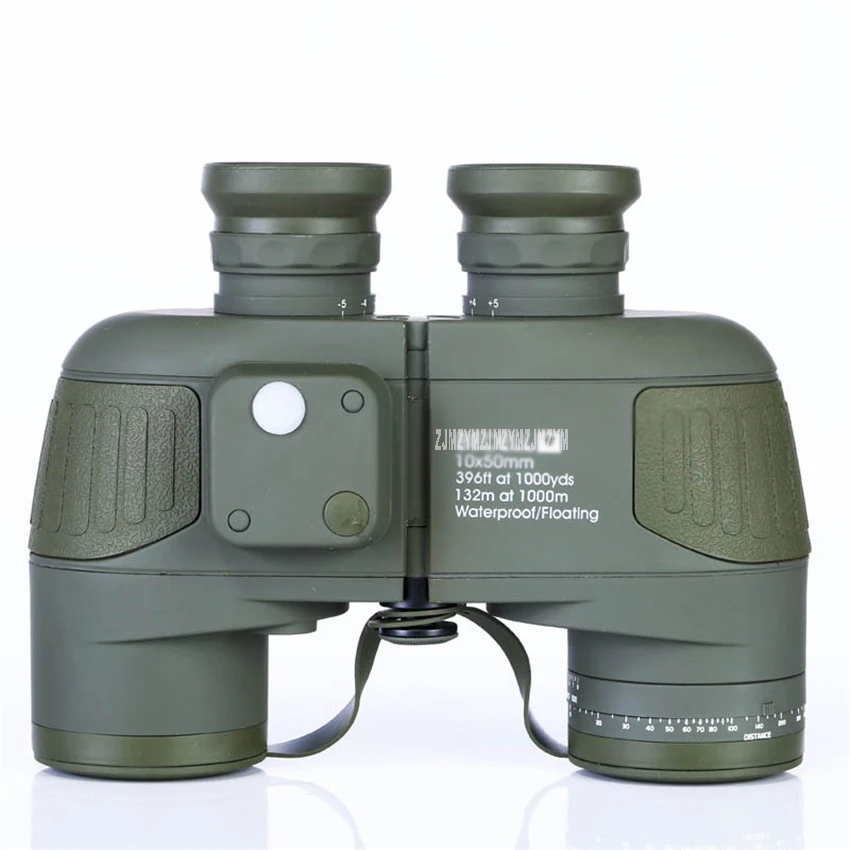 

10x50 Waterproof Binoculars Military Marine Level Telescope BAK4 Lens Built-in Rangefinder Compass For Outdoor Hunting Hiking