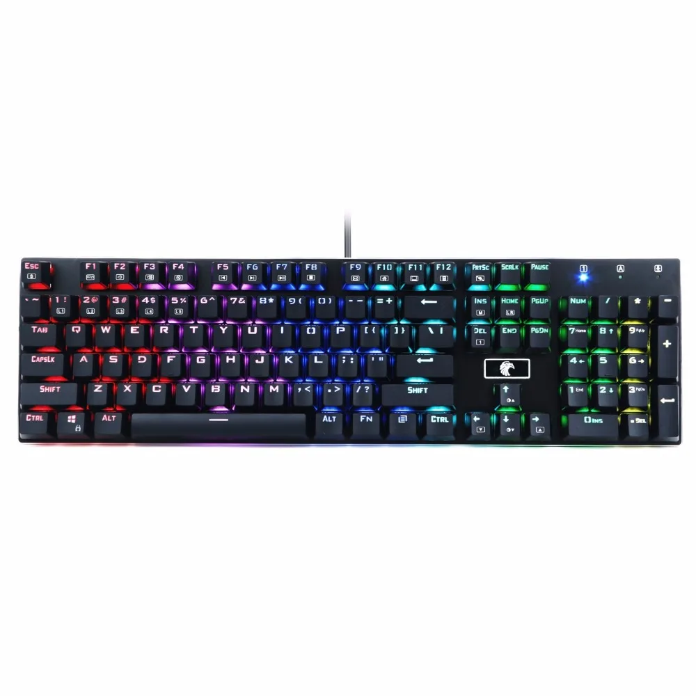 

RGB Mechanical Gaming Keyboard, Programmable RGB Backlit, Blue Switch - Tactile Clicky, Water Resistant 104 Keys Anti-Ghosting