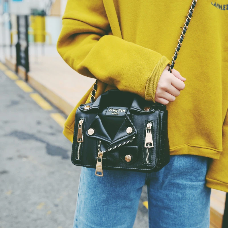 European Hot Brand Designer Motorcycle Bags Women Clothing Shoulder Jacket Bags Messenger Bag Women PU Leather Handbags 120