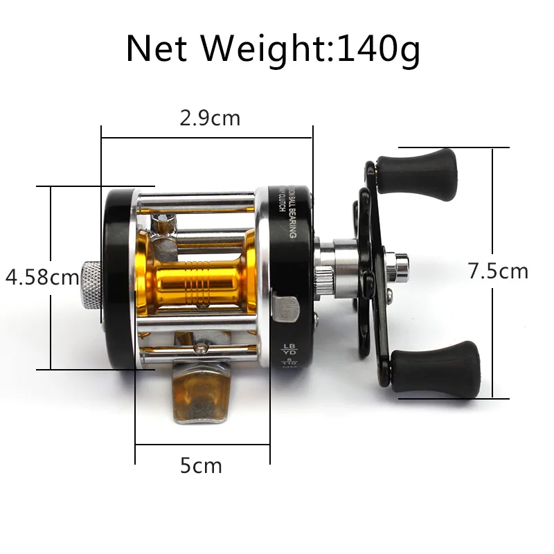 Copper Aluminum Alloy Right Hand Spinning Trolling High Speed 3.8:1 Fishing Reel Boat Reel Multiplier Drum Reels Fish Wheel Tool