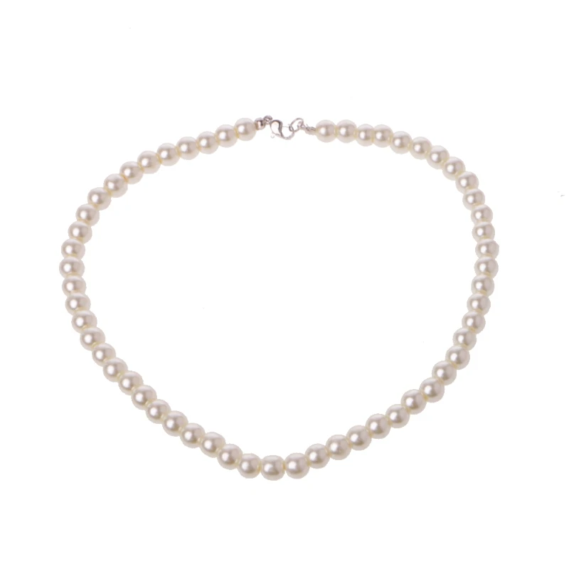 Elegant Ivory White Glass Imitation Freshwater Pearl Necklaces For Women Jewerly