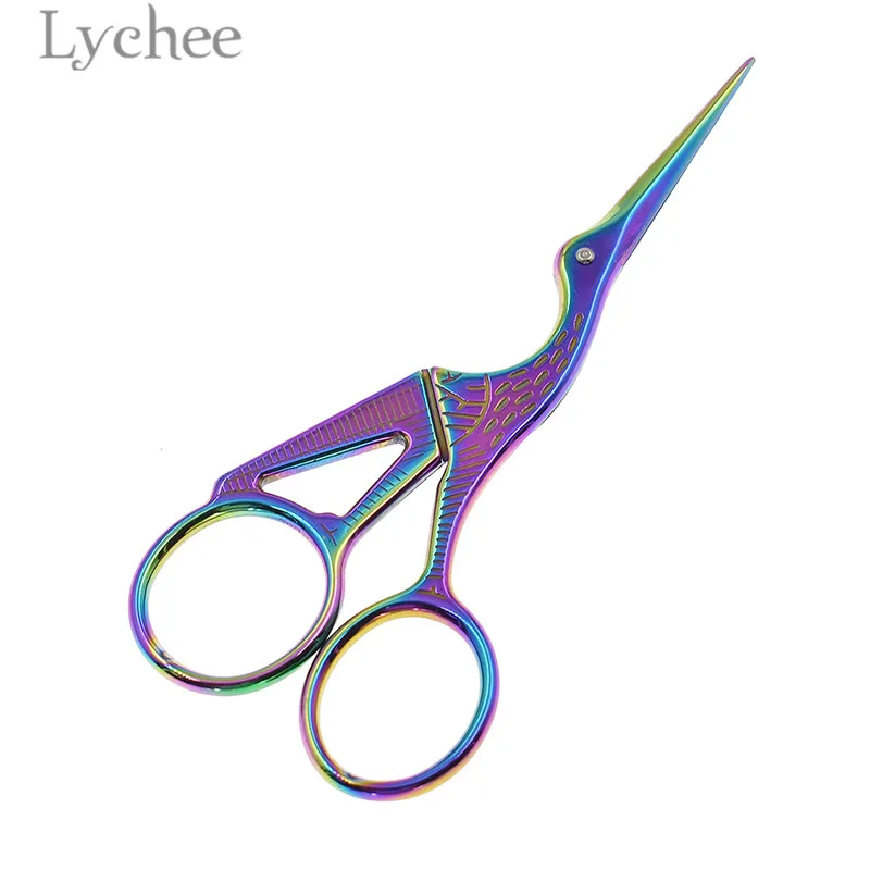 Lychee Life Stainless Steel Sewing Scissors Colorful Titanium Plated Scissor Sewing Tools For Fabric Crafts