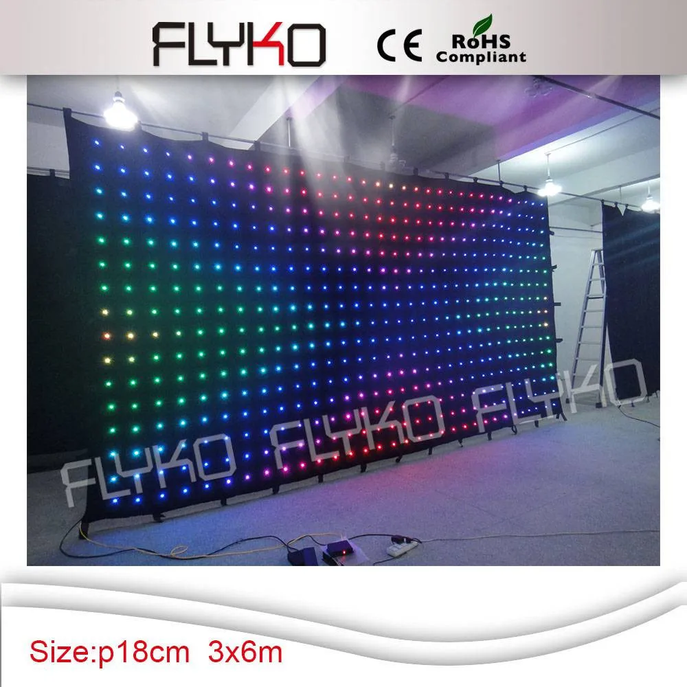 

Free shipping hot selling colorful flexible P18 led video cloth