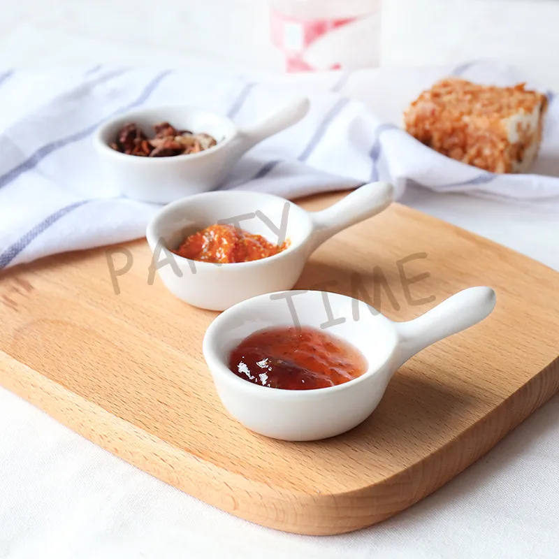 Mini ceramic pickle dish, appetizer dish round tableware sauce dish