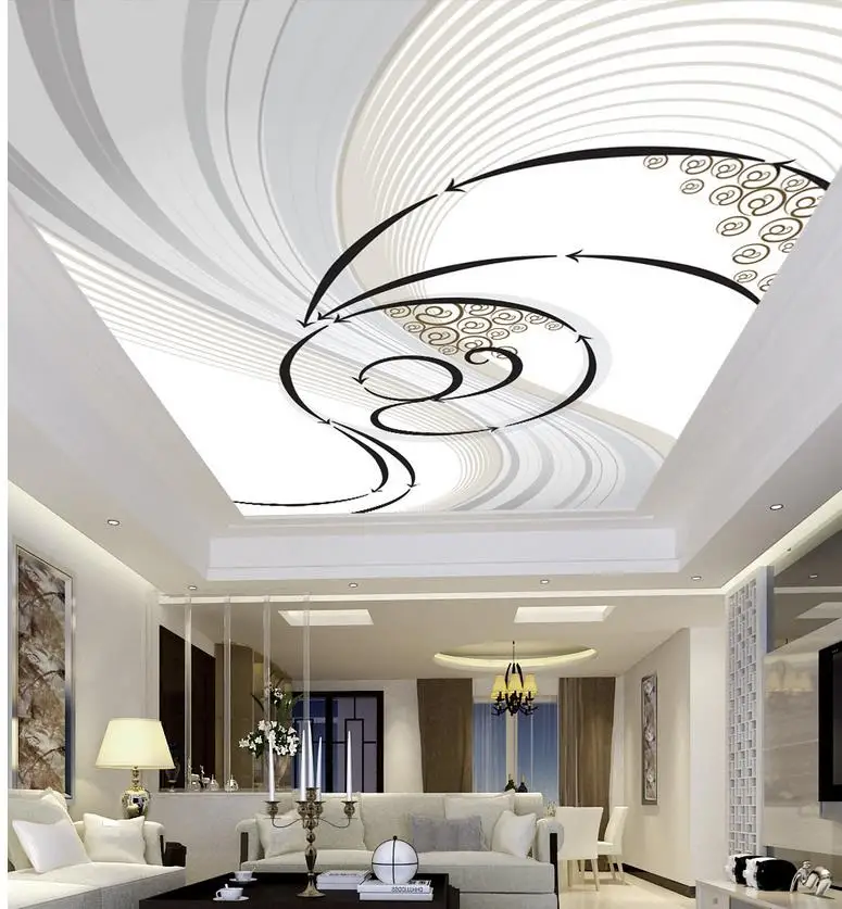 Custom 3d mural wallpaper European style Abstract dynamic ceiling designs Wall Decoration Non woven wallpaper ceiling