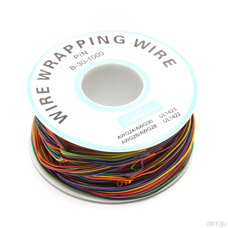 PCB Test Line 30AWG Wire Single Tinned Wire 8-color Board Cable Roll 4XFD