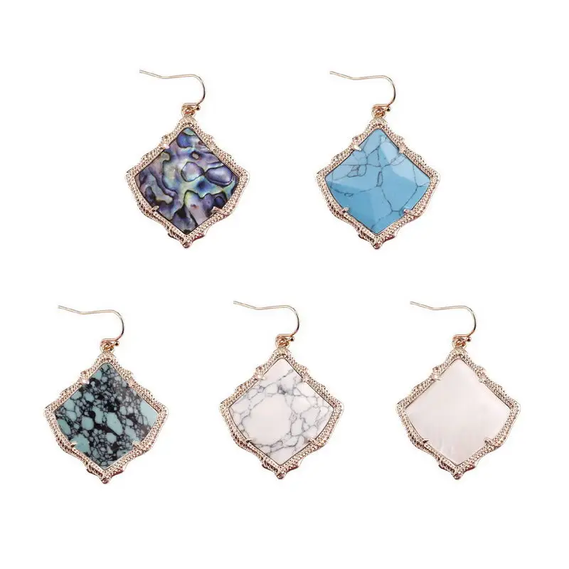 ZWPON 2019 New Kyrie Fan Shape Abalone Shell Earrings Southern Women Rose Gold Drop Earrings Famous Brand Jewelry Wholesale