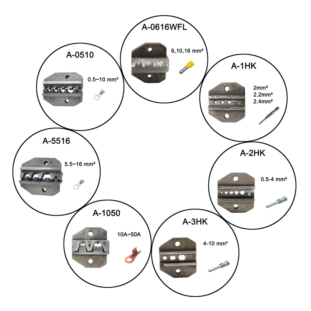 A0510 A1HK A2HK A3HK Die Sets for HS FSE AM-10 CRIMPING PILER Crimping machine one set made by Wire cutting machine tool jaws