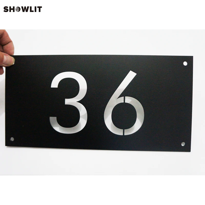 BLACK METAL HOUSE NUMBERS HORIZONTAL DOOR NUMBERS HOUSE SIGN