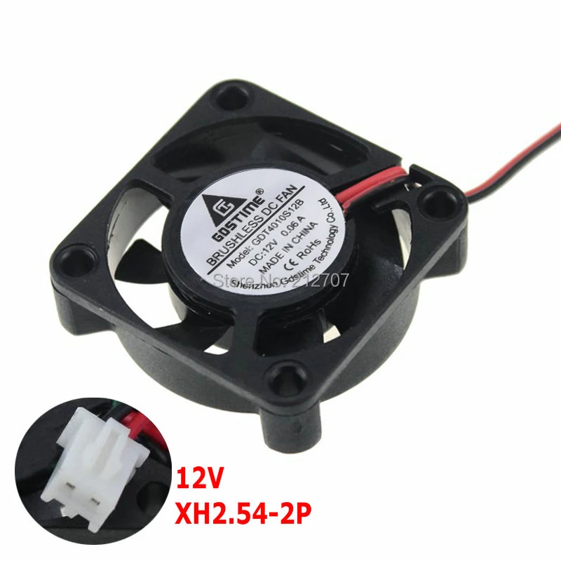 

30pcs/set Gdstime DC 12V XH2.54-2Pin 40mm 4cm 4010 40 x 40 x 10mm Plastic Cooler Cooling Fan