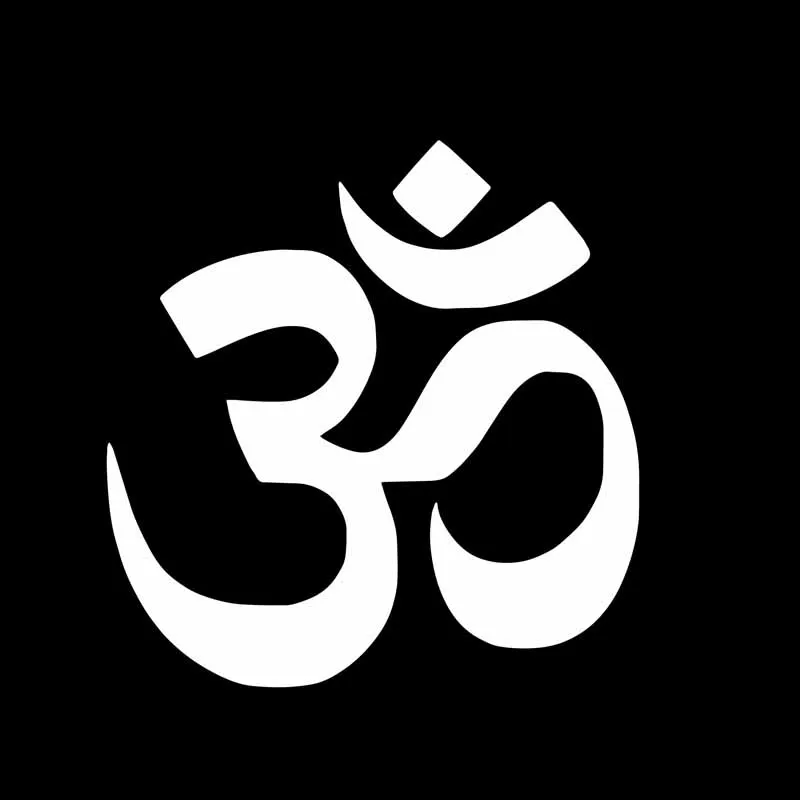 YJZT 14.8CM*15.1CM Namaste OM Buddha Hindu Yoga Symbol Car Sticker Simple Delicate Vinyl Decal Black/Silver C27-0147