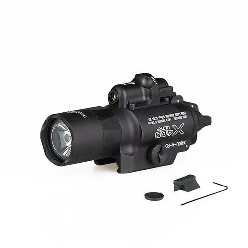 

Hunting Scope PPT Flashlight LED X400 LED Weapon Light White Light with Red Laser gs15-0084