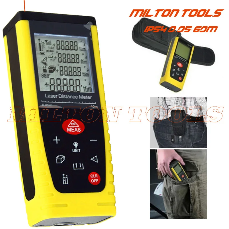 

0.05M-40M /131ft Meter Range Finder Measure Handheld Digital Laser Distance Area Volume With Bubble Level Measure Tool