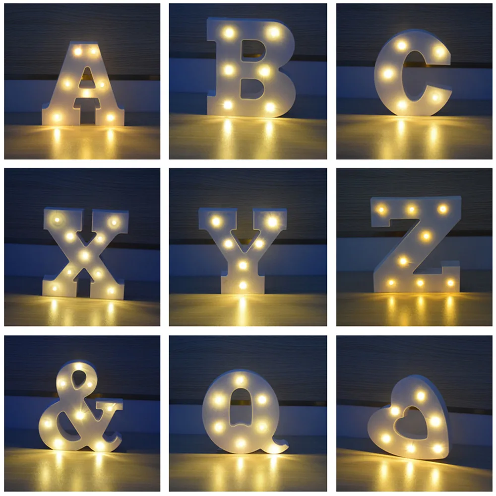 3D Letter LED Night Light With ABS Alphabet Lights for Festival Decorative, Bar,Wedding,Propose, Birthday Party, Home decoration