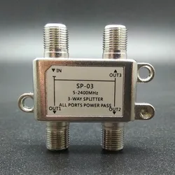 2018 5-2400 mhz 3-way divisor de alta frequência satélite sinal de energia divisores receptor de tv satélite para satv/catv design