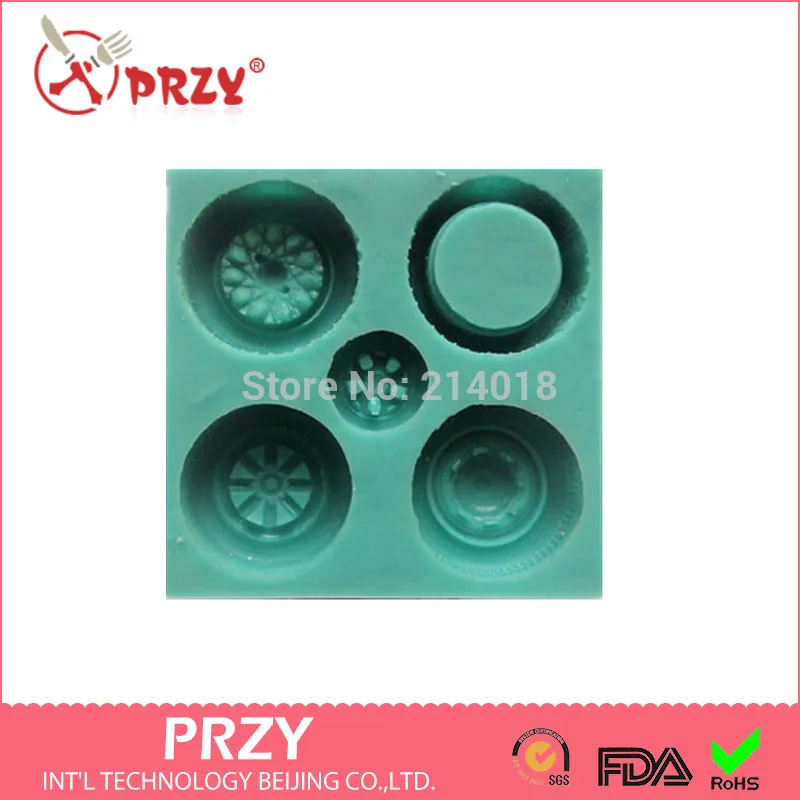 New  style  wholesale  fondant round tire silicone mold for fondant cake decoration