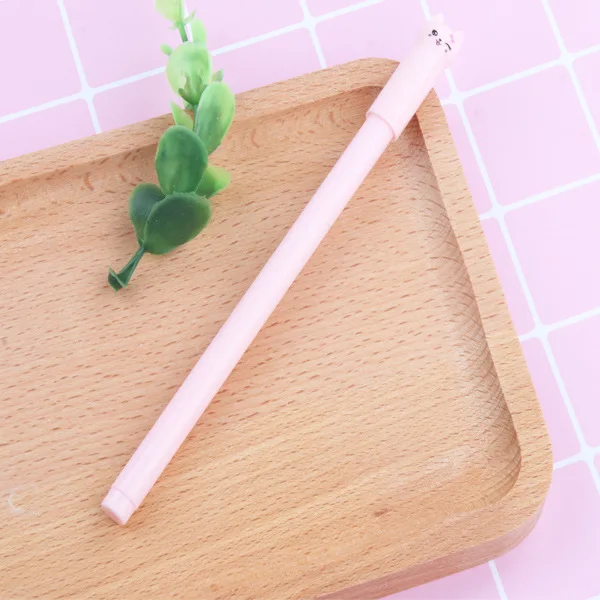 100 PCS Creative South Korean Stationery Learning Supplies Cat Pen Hat Style Neutral Pen Black Primary Secondary School Supplies