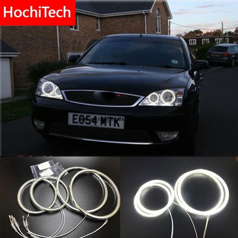 HochiTech Dla FORD Mondeo MK3 2001-2007 Ultra jasne SMD białe LED angel eyes 2600LM 12V zestaw pierścieni do jazdy dziennej DRL
