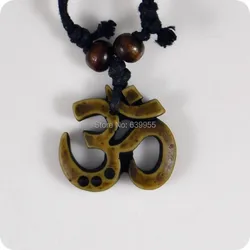 02 AUM OM Ohm Hindu Buddhist Hinduism Yoga India resin Pendant Necklace Amulet Lucky Gift Tribal Fashion Jewelry