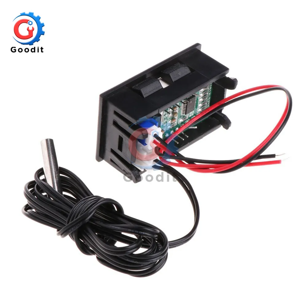 DC 5V~12V LED Digital Display Temperature Meter Detector Sensor Probe Electronic Thermometer Monitor Tester With Sensor Probe