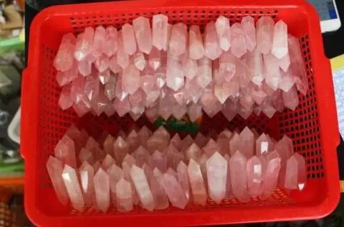 

1kg(2.2lb) AA+ NATURAL PRETTY ROSE QUARTZ CRYSTAL DT WAND POINT HEALING