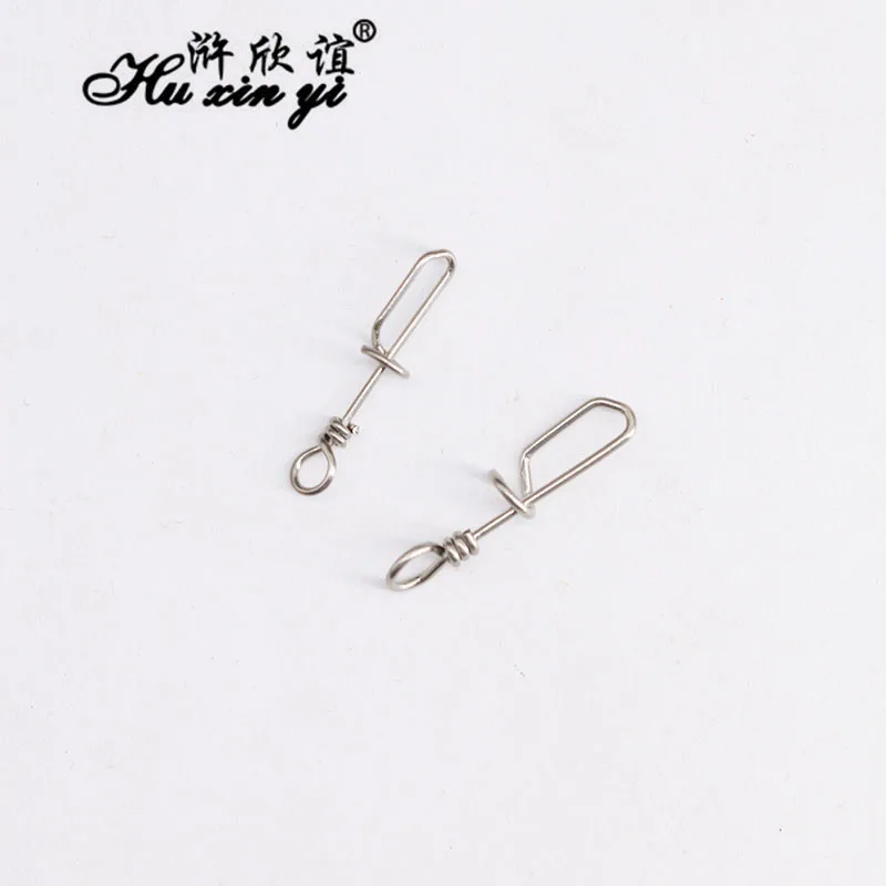 HXY SIZE(6# 7# 8#) Fishing Swivels Accessories Rotary T-shape Long necked Squid Snap Safety Pin Fishing Lure Connector