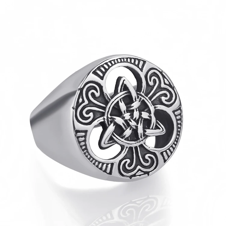 Mens Boys Celtic knot Magic 316L Stainless Steel Ring Biker Vintage jewelry Size 7-15