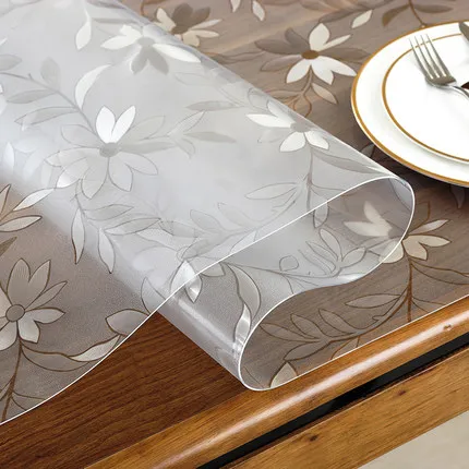 2018 PASAYIONE table mat transparent pvc glass table cloths rectangular waterproof oilproof crystal plate soft glass for tables