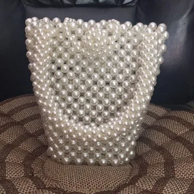 

2019 Brand new pearls bag beaded box totes bag women evening party handbag summer luxury brand wholesale