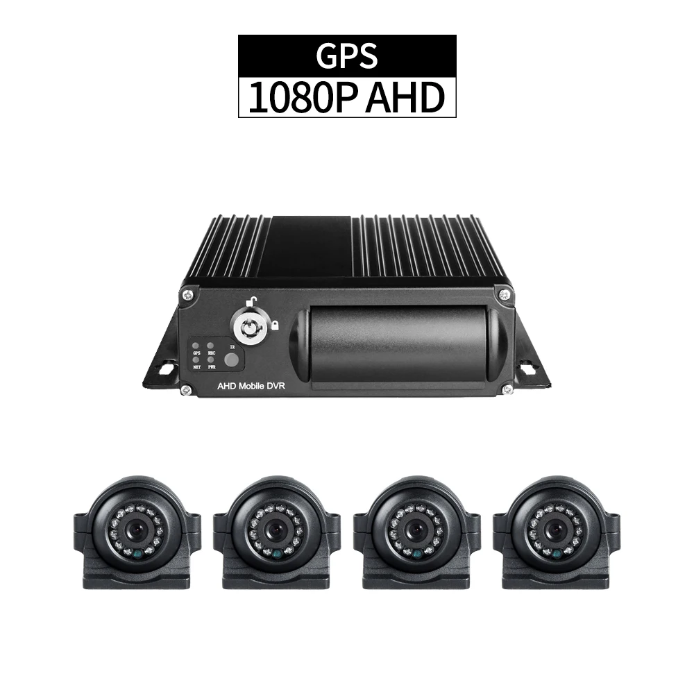 

1080P Cycle Recording I/O Alarm Delayed Shutdown for Vehicle Security 4CH AHD GPS Truck Mobile DVR with 4pcs 2.0MP Side Cameras