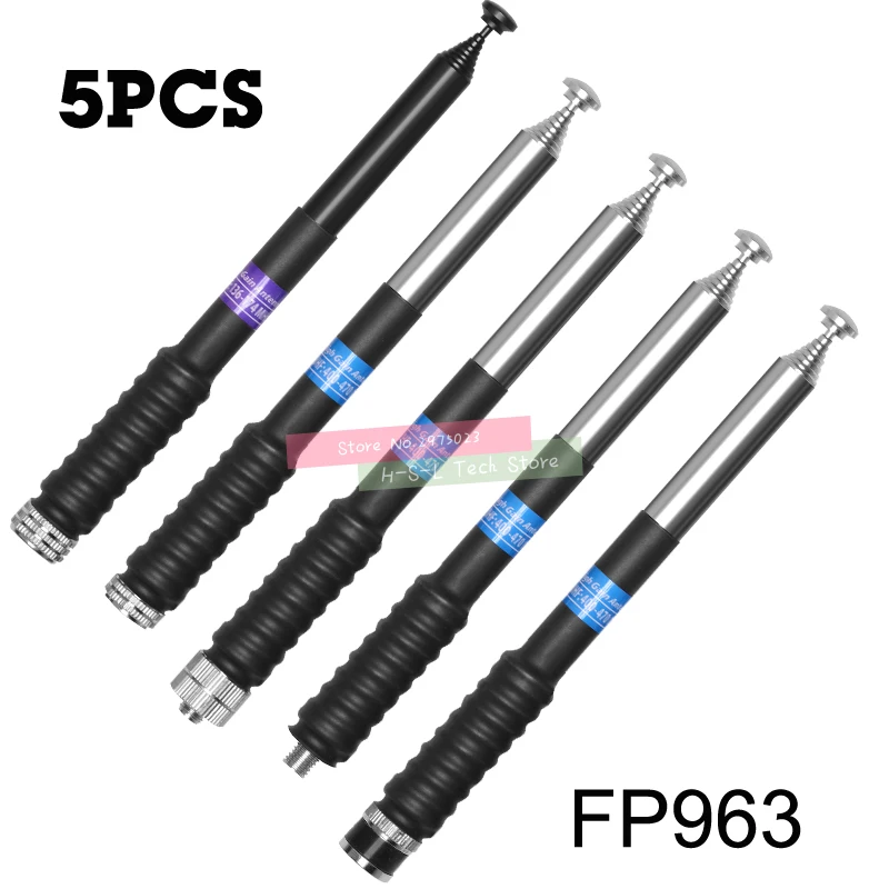 5PCS Spring Walkie Talkie Antenna Telescopic Antenna VHF BNC/SMA/MOTO Two Way Radio Stainless Steel Flexible  Interphone Antenna