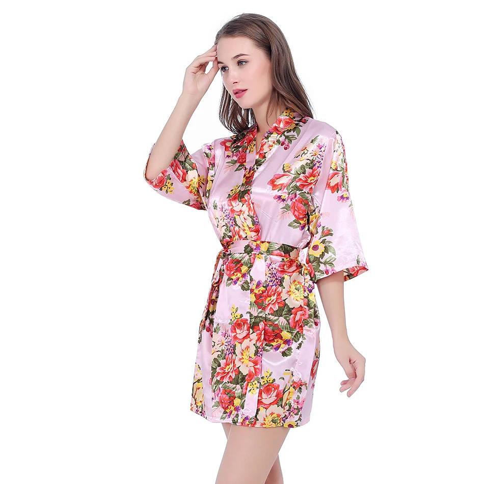 Fashion Silk Bridesmaid Bride Robe Sexy Women Short Satin Wedding Kimono Robes Sleepwear Nightgown Dress Woman Bathrobe Pajamas