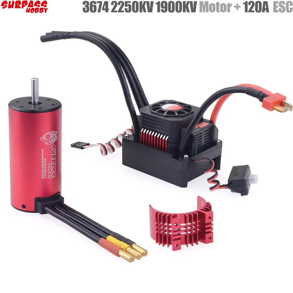 Superare Hobby 3674 2250KV1900KV Brushless Motor + 120A Impermeabile Brushless Esc 2-3S Per 1/8 Modelli Rc Buggy drift Auto