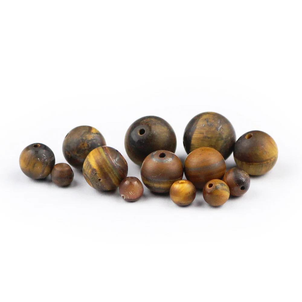 WLYee Dull Polish Matte Yellow Tiger Eye Frost Natural Stone beads 4/6/8/10/12 MM Round Loose bead Jewelry bracelets making DIY