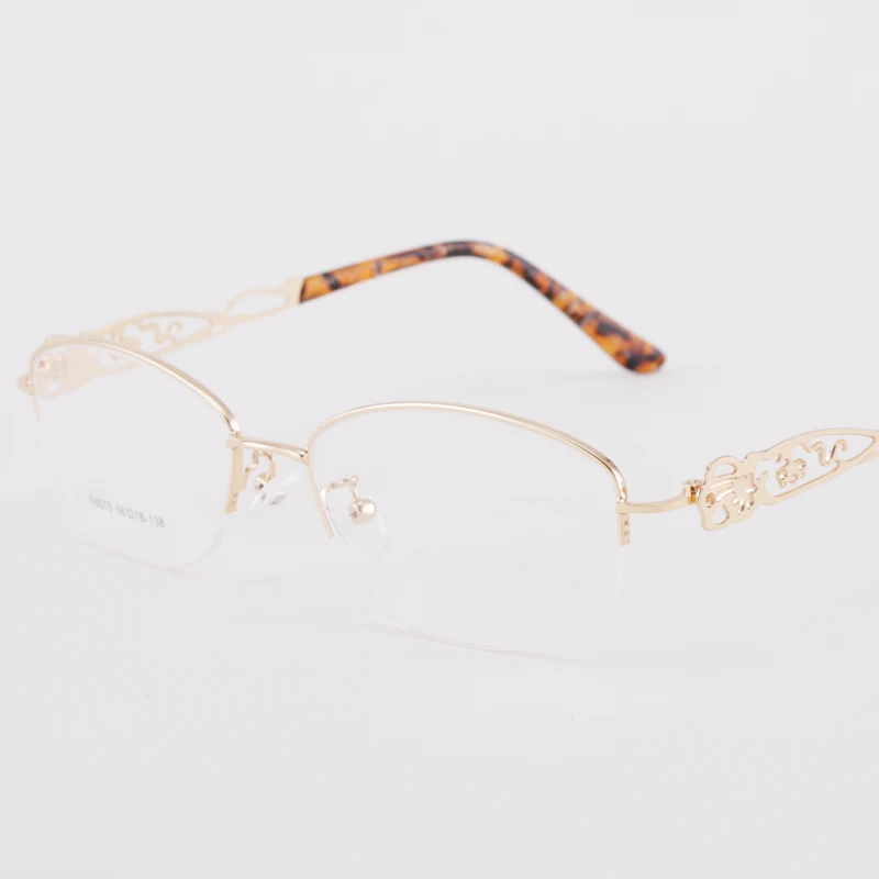 BCLEAR Lady Metal Alloy Hollow Half Rim Glasses Frames For Women Oval Brand Designer Optical Eyeglasses Fashion Eyewear 2019