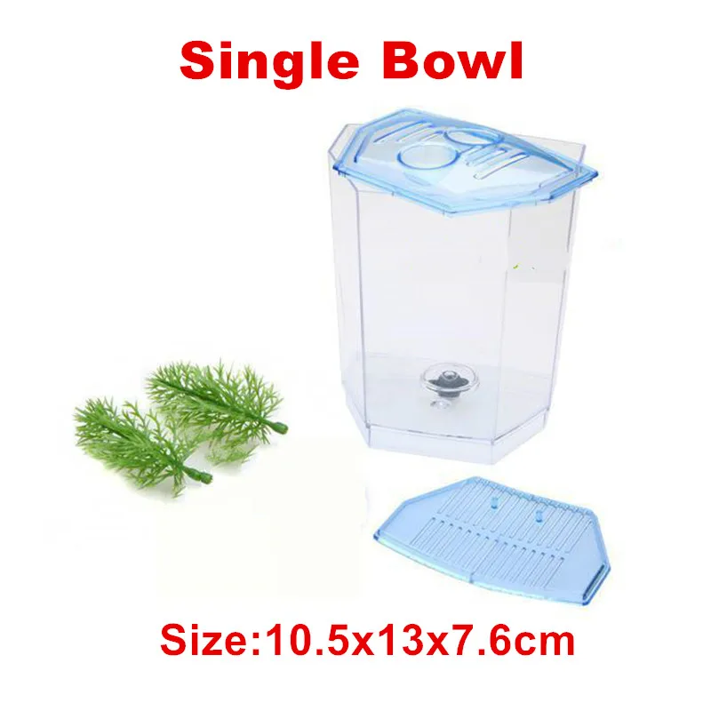 2 Size Acrylic Mini Aquarium Betta Fish Tank Aquarium Incubator Isolation Hatchery Mini Fish Bowl Reptile Cage Turtle House